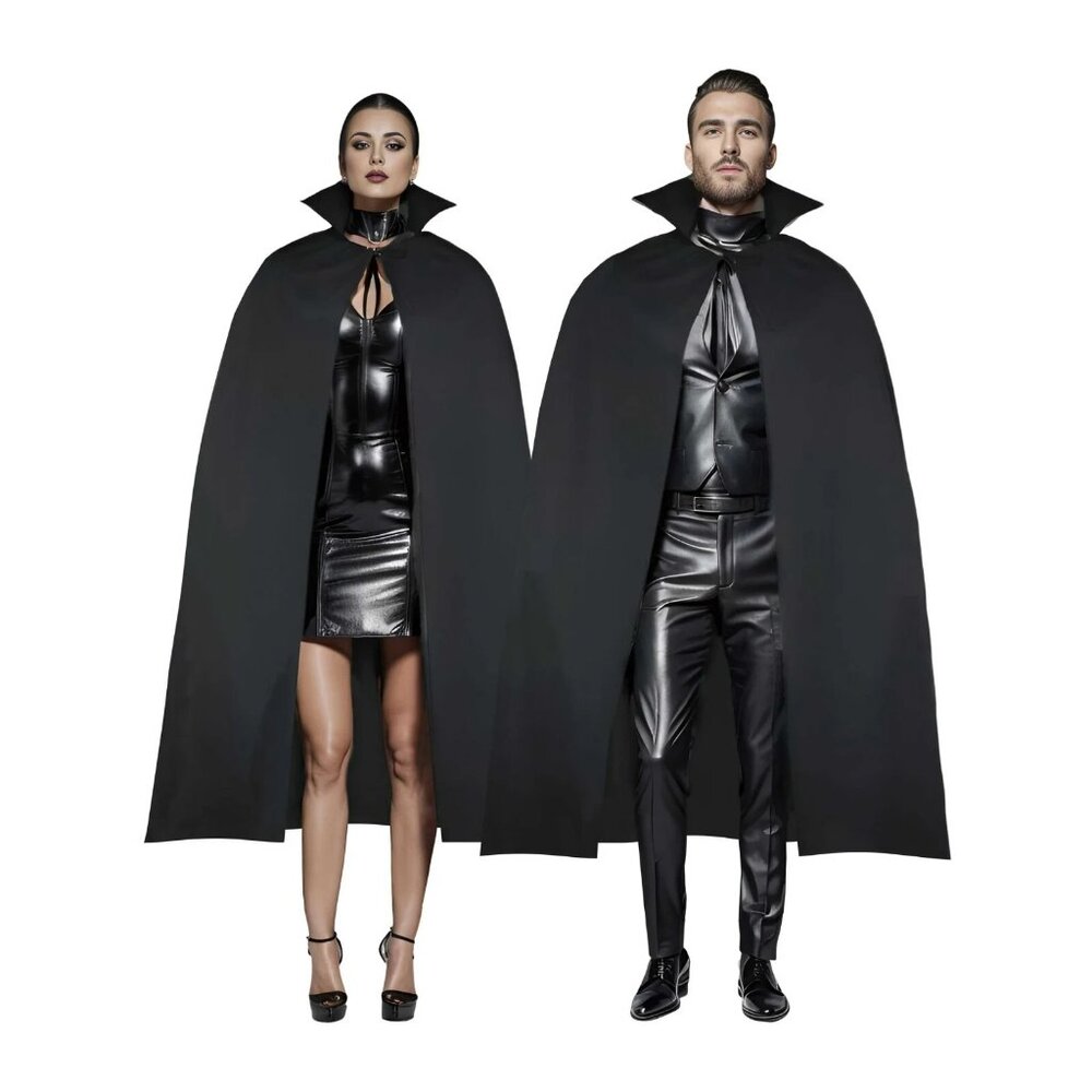 Adult Unisex Black Vampire Costume Accessories Halloween Cosplay 48" x 21" Play